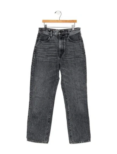 Pre-owned Slvrlake High-rise Straight Leg Jeans In Gray