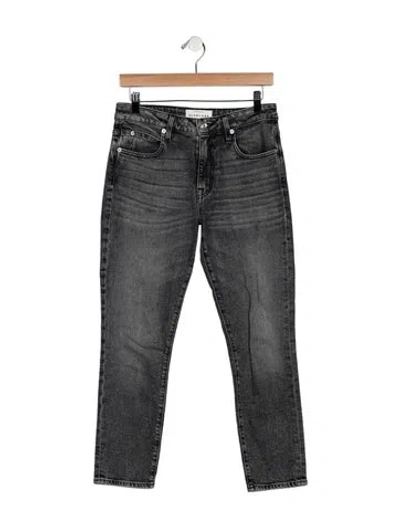Pre-owned Slvrlake High-rise Straight Leg Jeans In Gray