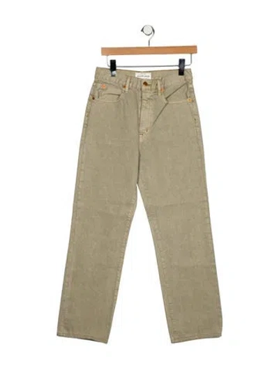 Pre-owned Slvrlake High-rise Straight Leg Jeans In Gray