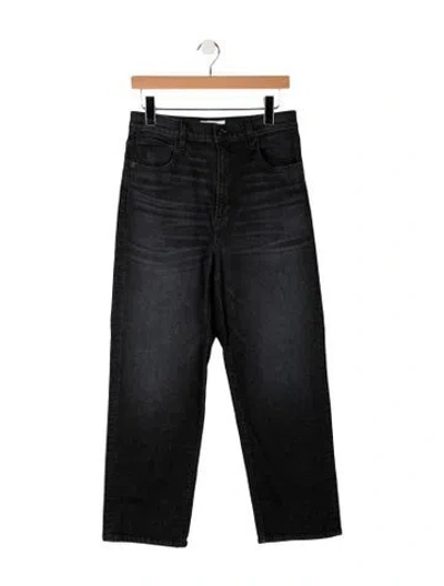 Pre-owned Slvrlake High-rise Straight Leg Jeans In Gray