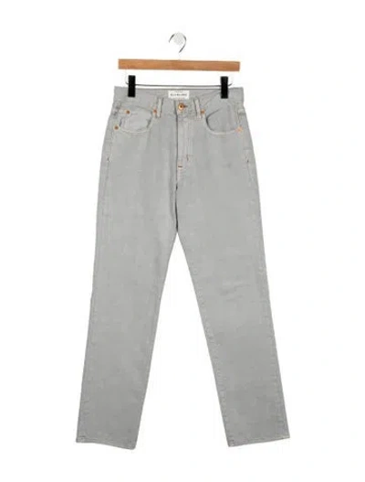 Pre-owned Slvrlake High-rise Straight Leg Jeans In Gray