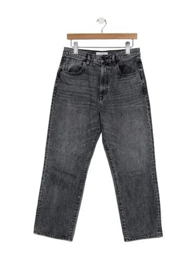 Pre-owned Slvrlake High-rise Straight Leg Jeans In Gray