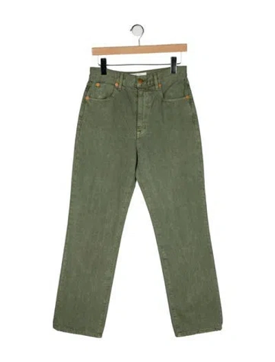 Pre-owned Slvrlake High-rise Straight Leg Jeans In Green
