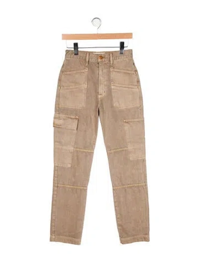 Pre-owned Slvrlake High-rise Straight Leg Jeans In Green