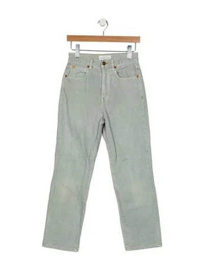 Pre-owned Slvrlake High-rise Straight Leg Jeans In Green