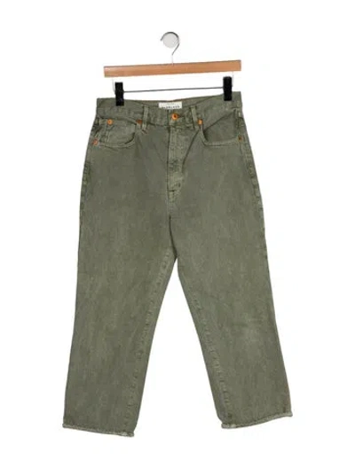 Pre-owned Slvrlake High-rise Straight Leg Jeans In Green