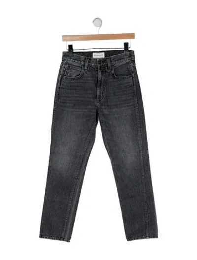 Pre-owned Slvrlake High-rise Straight Leg Jeans In Grey