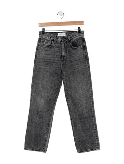 Pre-owned Slvrlake High-rise Straight Leg Jeans In Grey