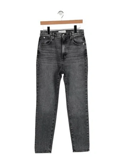 Pre-owned Slvrlake High-rise Straight Leg Jeans In Grey
