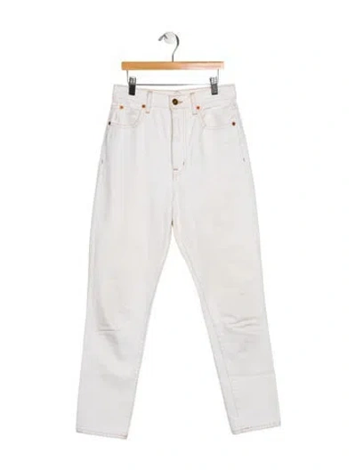 Pre-owned Slvrlake High-rise Straight Leg Jeans In White
