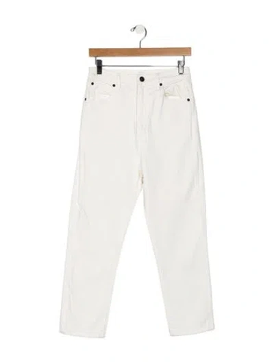 Pre-owned Slvrlake High-rise Straight Leg Jeans In White
