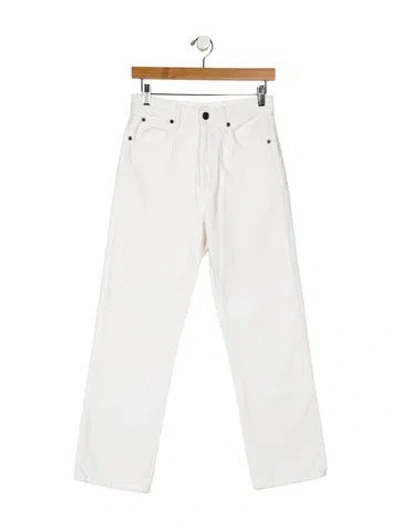 Pre-owned Slvrlake High-rise Straight Leg Jeans In White