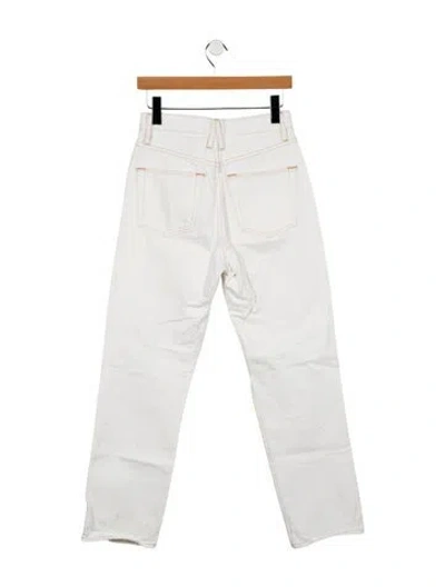 Pre-owned Slvrlake High-rise Straight Leg Jeans In White