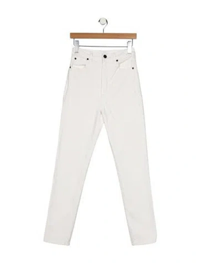 Pre-owned Slvrlake High-rise Straight Leg Jeans In White