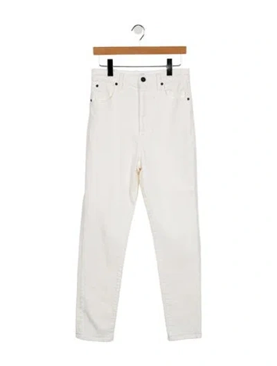 Pre-owned Slvrlake High-rise Straight Leg Jeans In White