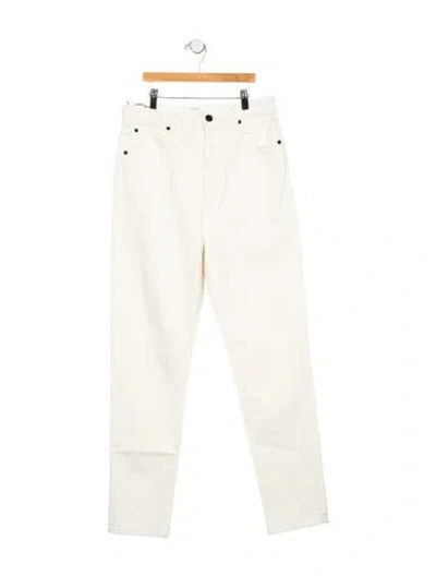 Pre-owned Slvrlake High-rise Straight Leg Jeans In White