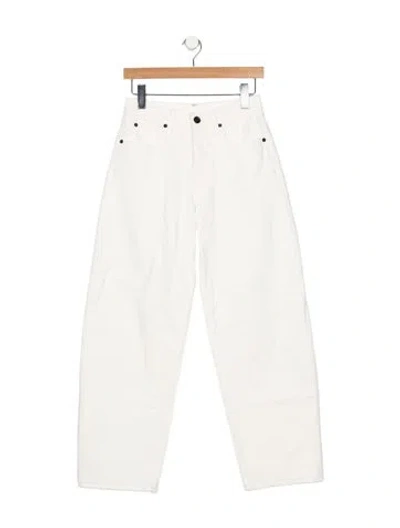 Pre-owned Slvrlake High-rise Straight Leg Jeans In White