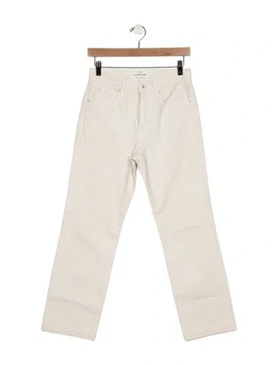Pre-owned Slvrlake High-rise Straight Leg Jeans In White