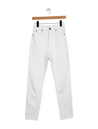 Pre-owned Slvrlake High-rise Straight Leg Jeans In White