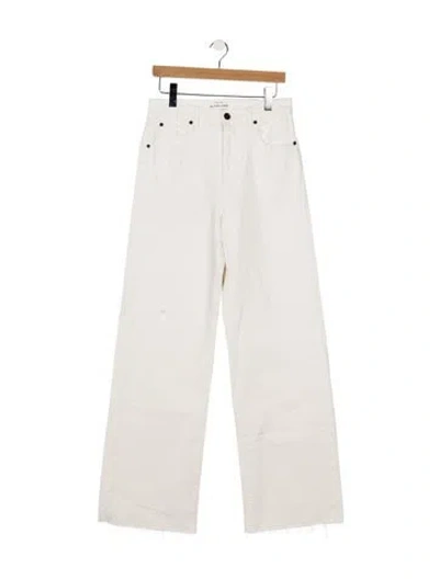 Pre-owned Slvrlake High-rise Straight Leg Jeans In White