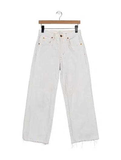 Pre-owned Slvrlake High-rise Straight Leg Jeans In White