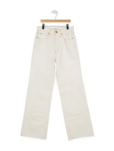 Pre-owned Slvrlake High-rise Straight Leg Jeans In White