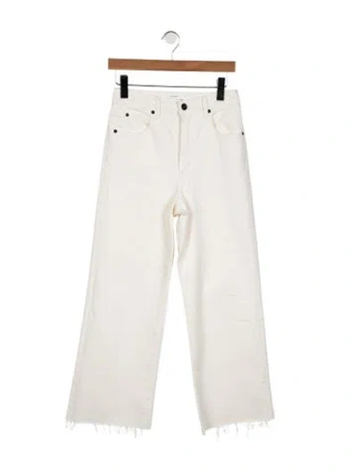 Pre-owned Slvrlake High-rise Straight Leg Jeans In White