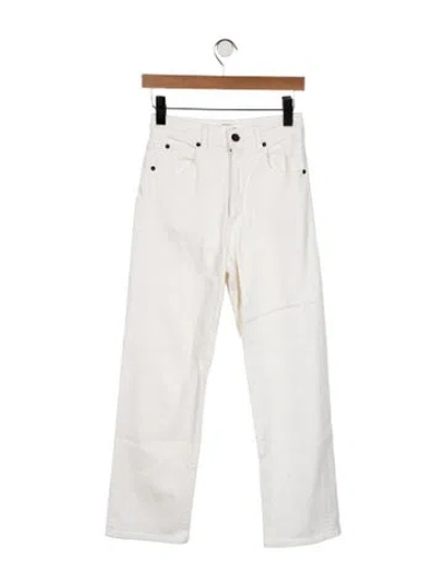 Pre-owned Slvrlake High-rise Straight Leg Jeans In White