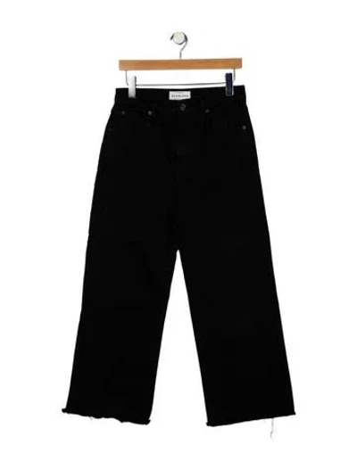 Pre-owned Slvrlake High-rise Wide Leg Jeans In Black