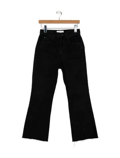 Pre-owned Slvrlake High-rise Wide Leg Jeans In Black