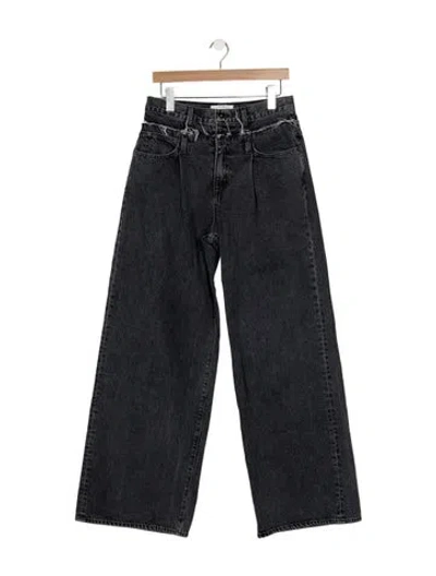 Pre-owned Slvrlake High-rise Wide Leg Jeans In Black