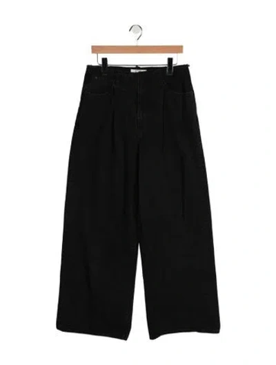 Pre-owned Slvrlake High-rise Wide Leg Jeans In Black