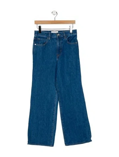 Pre-owned Slvrlake High-rise Wide Leg Jeans In Blue