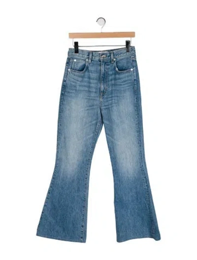 Pre-owned Slvrlake High-rise Wide Leg Jeans In Blue