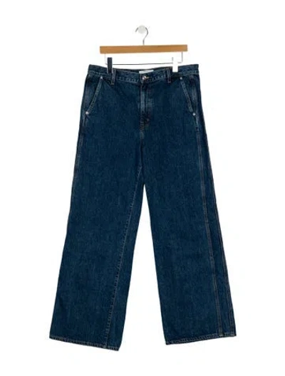 Pre-owned Slvrlake High-rise Wide Leg Jeans In Blue