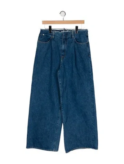 Pre-owned Slvrlake High-rise Wide Leg Jeans In Blue