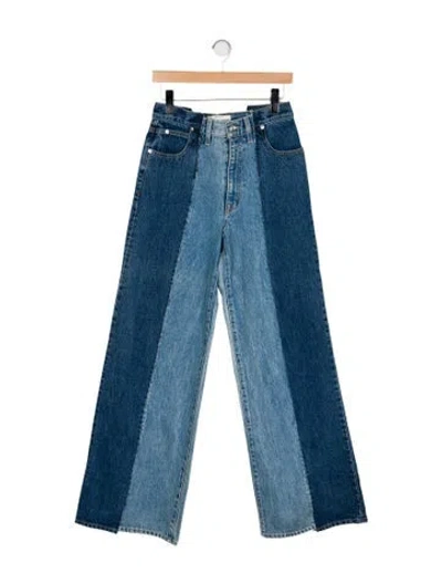 Pre-owned Slvrlake High-rise Wide Leg Jeans In Blue