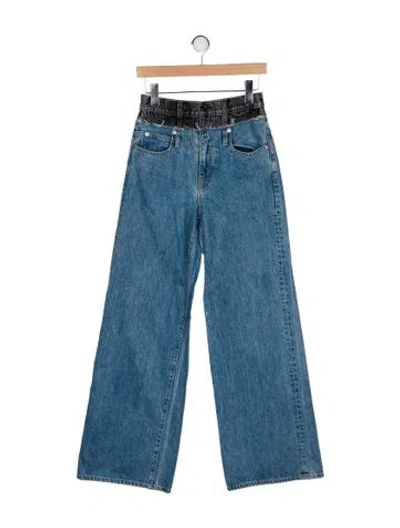 Pre-owned Slvrlake High-rise Wide Leg Jeans In Blue