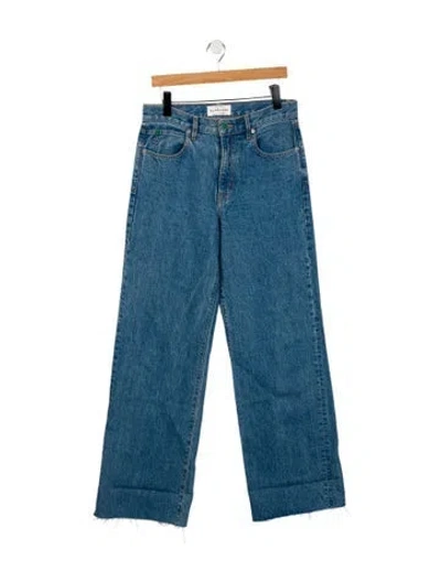 Pre-owned Slvrlake High-rise Wide Leg Jeans In Blue