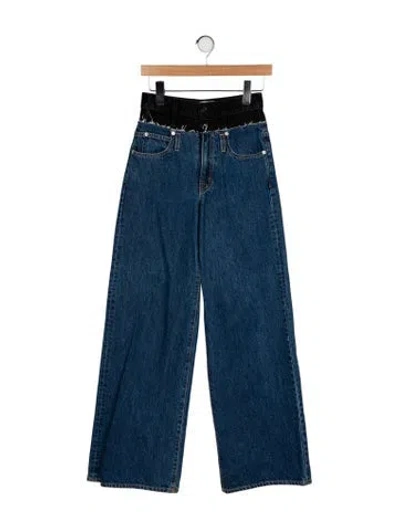 Pre-owned Slvrlake High-rise Wide Leg Jeans In Blue