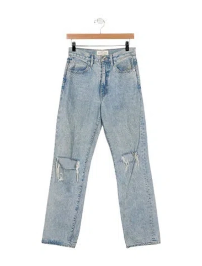 Pre-owned Slvrlake High-rise Wide Leg Jeans In Blue