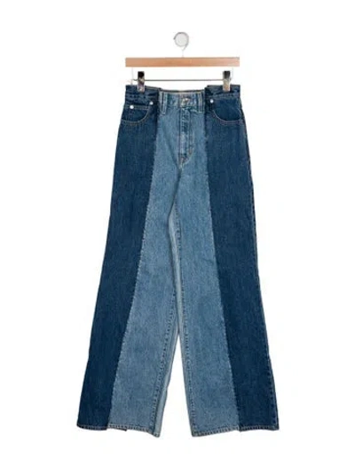 Pre-owned Slvrlake High-rise Wide Leg Jeans In Blue