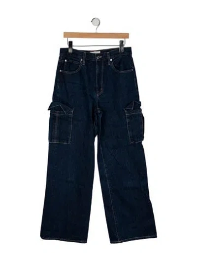 Pre-owned Slvrlake High-rise Wide Leg Jeans In Blue