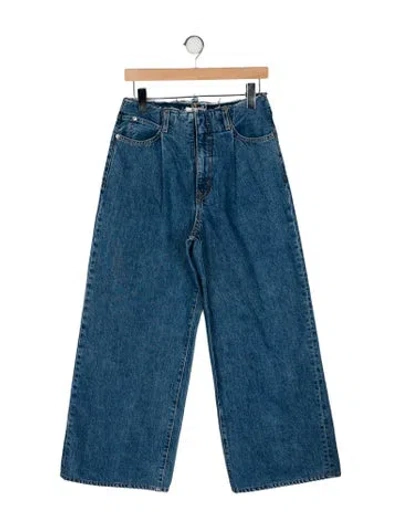 Pre-owned Slvrlake High-rise Wide Leg Jeans In Blue