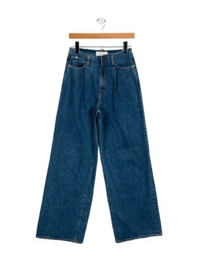 Pre-owned Slvrlake High-rise Wide Leg Jeans In Blue