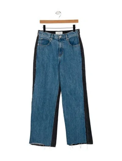 Pre-owned Slvrlake High-rise Wide Leg Jeans In Blue