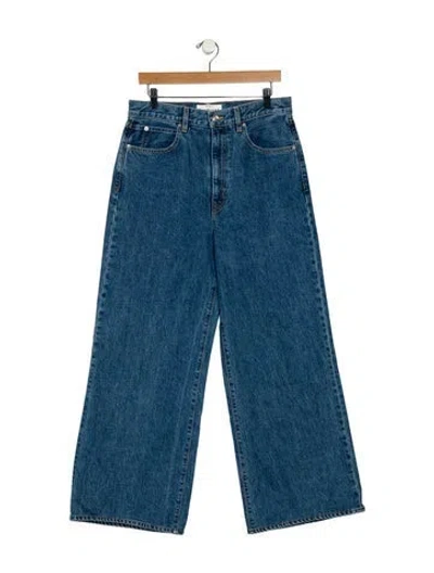 Pre-owned Slvrlake High-rise Wide Leg Jeans In Blue