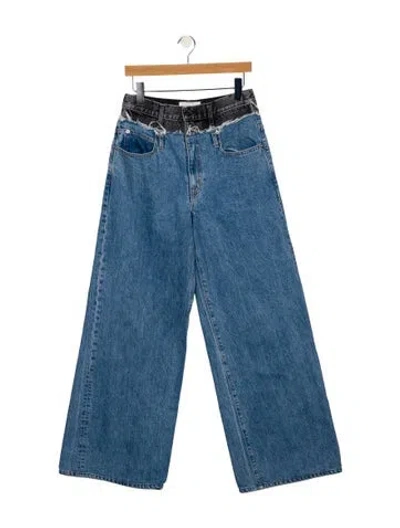 Pre-owned Slvrlake High-rise Wide Leg Jeans In Blue