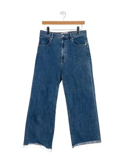Pre-owned Slvrlake High-rise Wide Leg Jeans In Blue