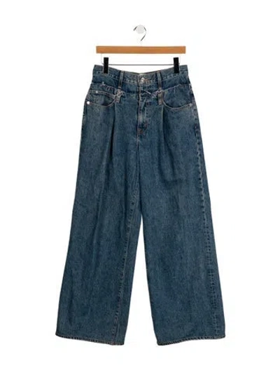 Pre-owned Slvrlake High-rise Wide Leg Jeans In Blue